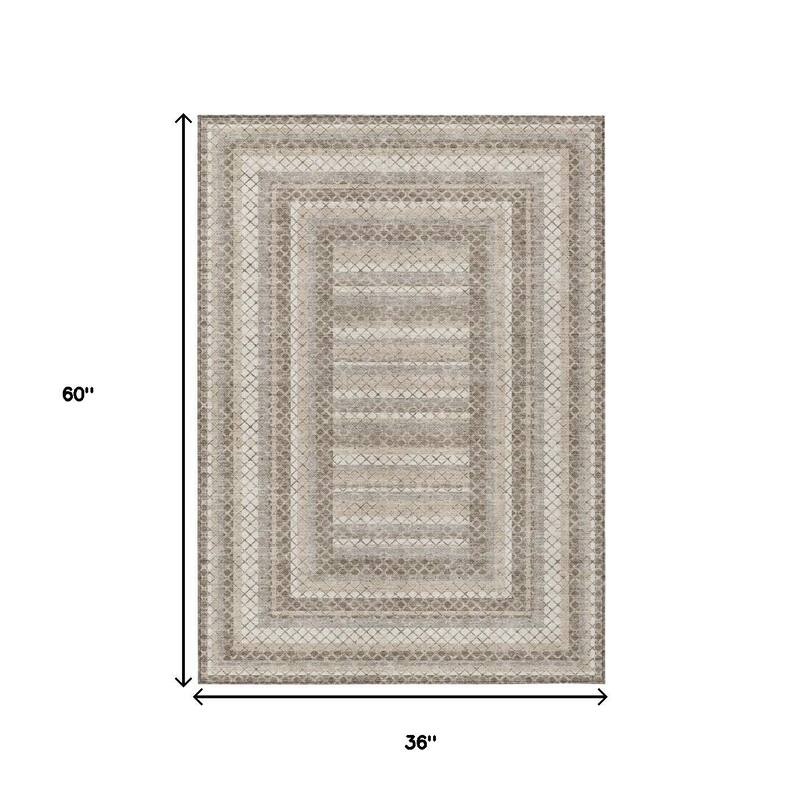 HomeRoots Geometric Transitional Rectangle Outdoor Rug