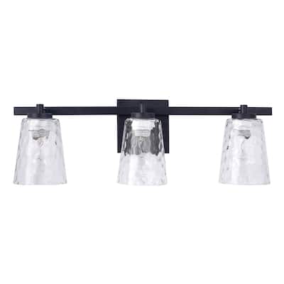 Modern Radiance 3-Light Black Vanity Light - 22.8"L x 5.9"W x 7.5"H