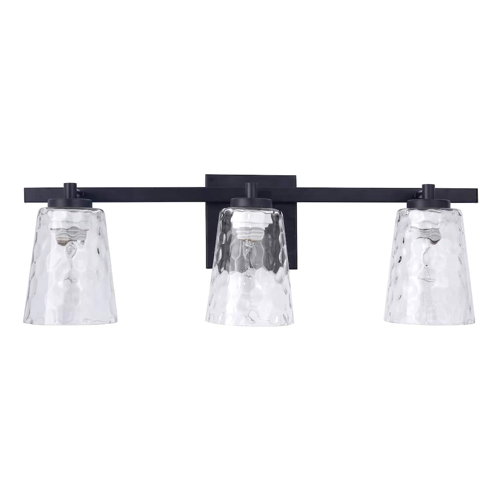 Modern Radiance 3-Light Black Vanity Light - 22.8"L x 5.9"W x 7.5"H