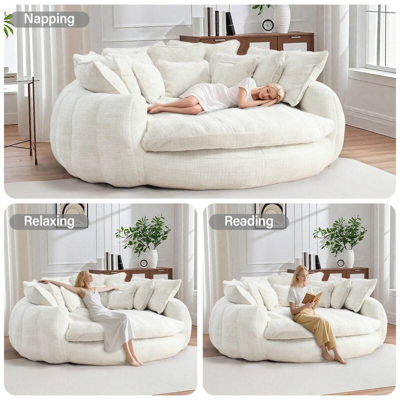 Rossetta Comfortable High Back Decorative Oversized Sofa Bed with Armrests