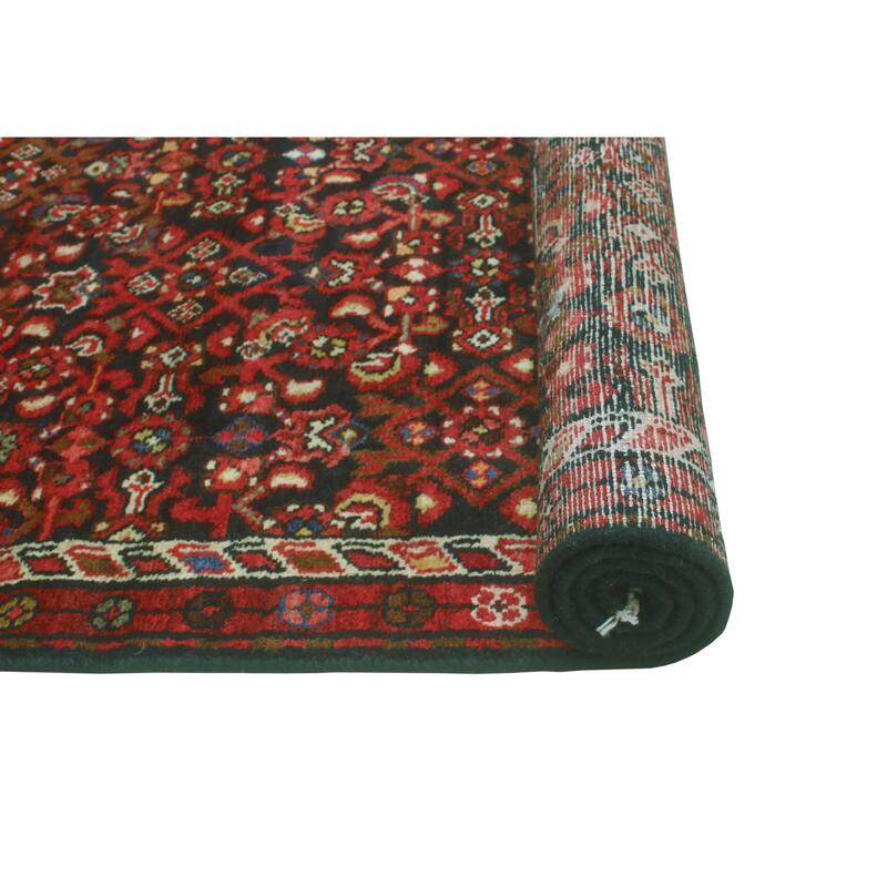 Fine Vintage Distressed Javier Red/Charcoal Runner - 2'9" x 7'9"