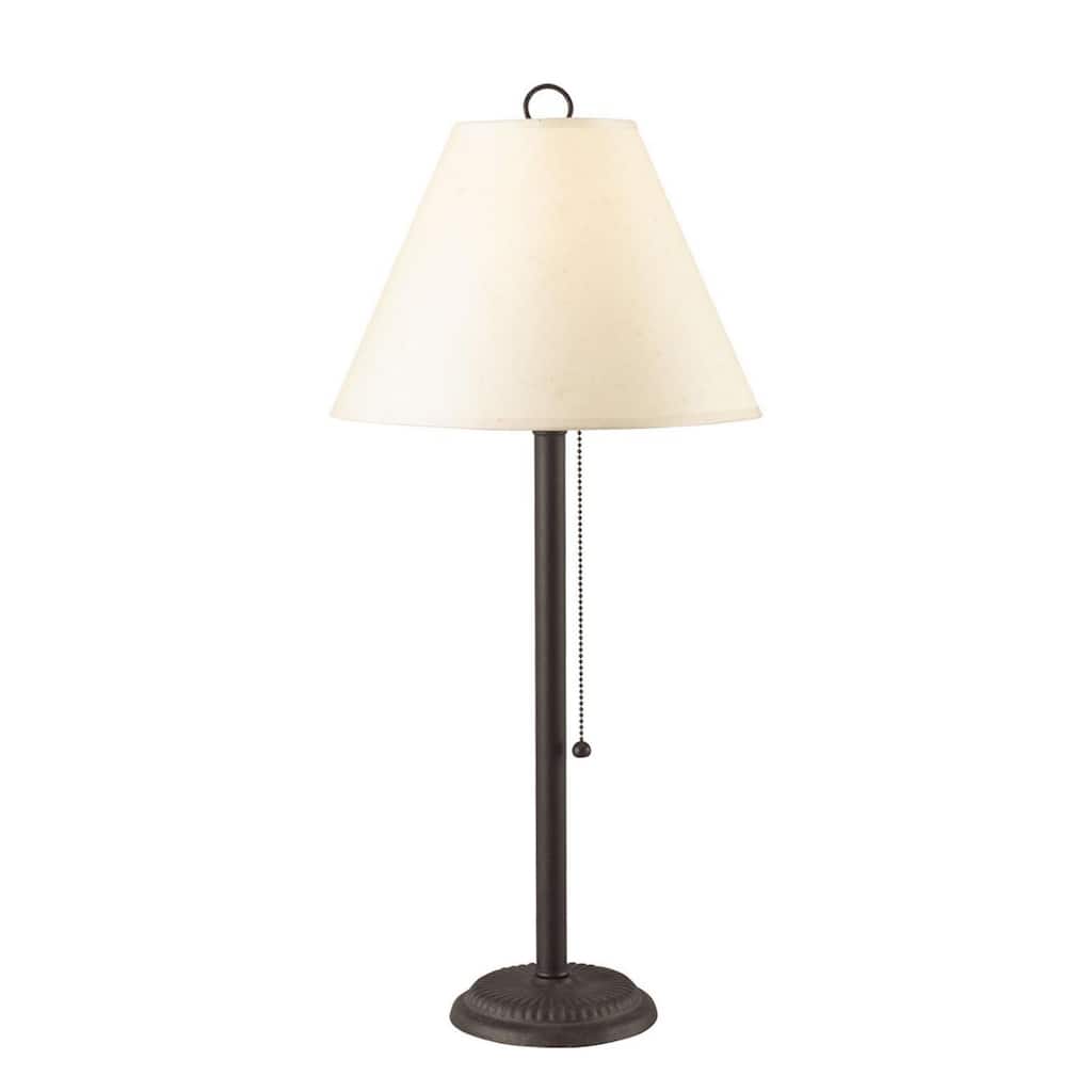 Paper Shade Metal Table Lamp with Pull Chain Switch,Set of 4,White and Black