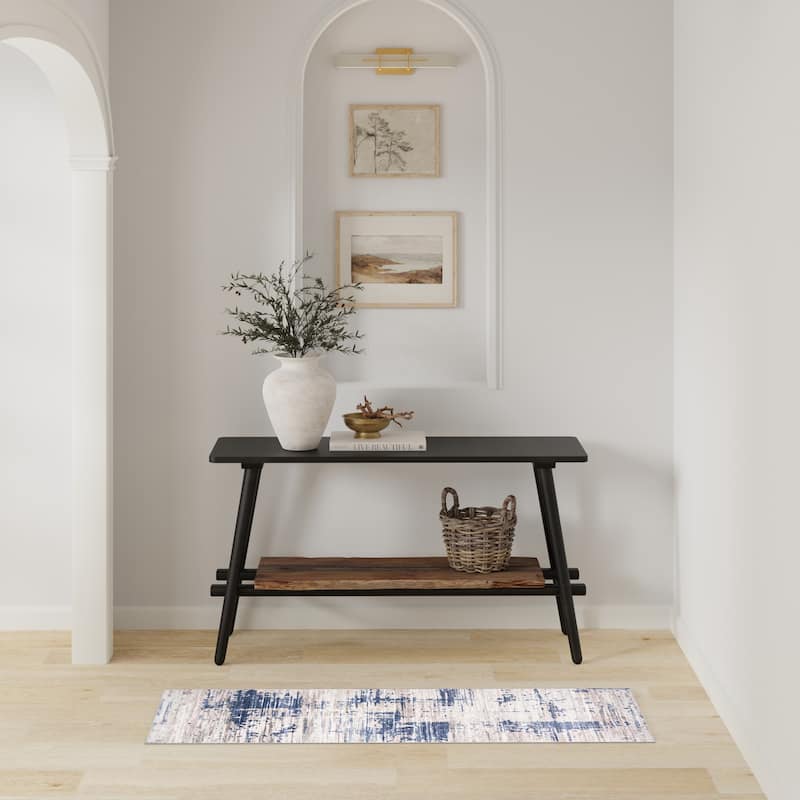 Licensed HGTV Everyday Chic Soft Flannel Zero Pile Printed Non-Slip Washable Indoor Area Rug