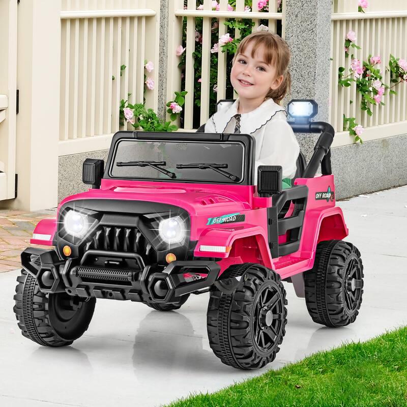 Gymax 12V Kids Ride on Truck Car w/Remote Control Threaded Wheels 3