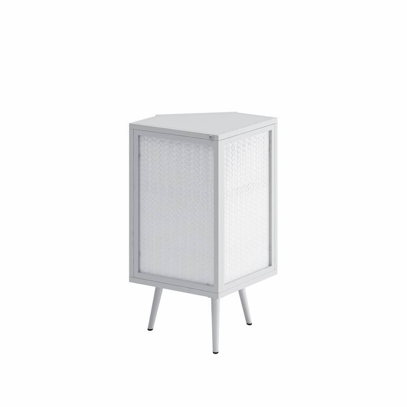 22.25" Floor Corner Cabinet with Glass Door & Adjustable Shelf