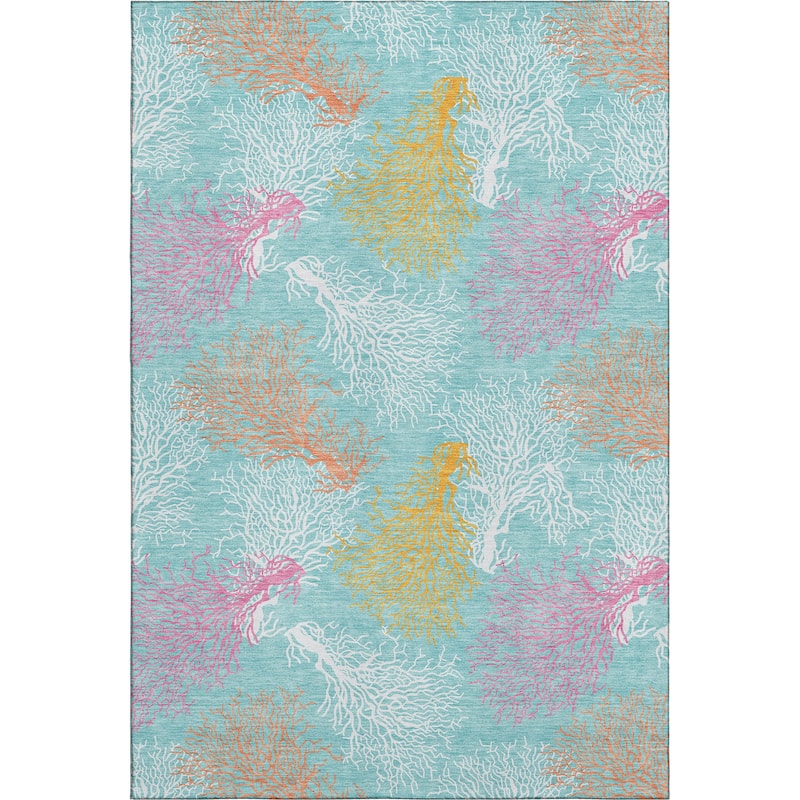 Premium Washable Super Soft Coastal Coral Mayfield Rug