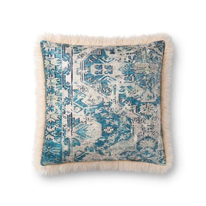 Alexander Home Anna Boho Faux Fur Throw Pillow - Down
