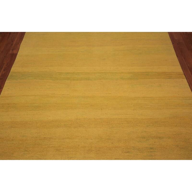 Yellow & Green Modern Gabbeh Oriental Area Rug Handmade Wool Carpet - 5'5" x 7'10"