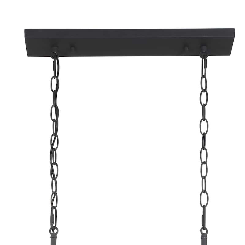 Farmhouse Black 6-light Rectangle Chandelier Linear Lighting for Dining Room