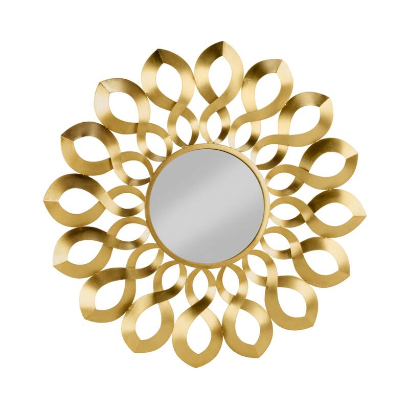 Gold Metal Wave Starburst Accent Mirror