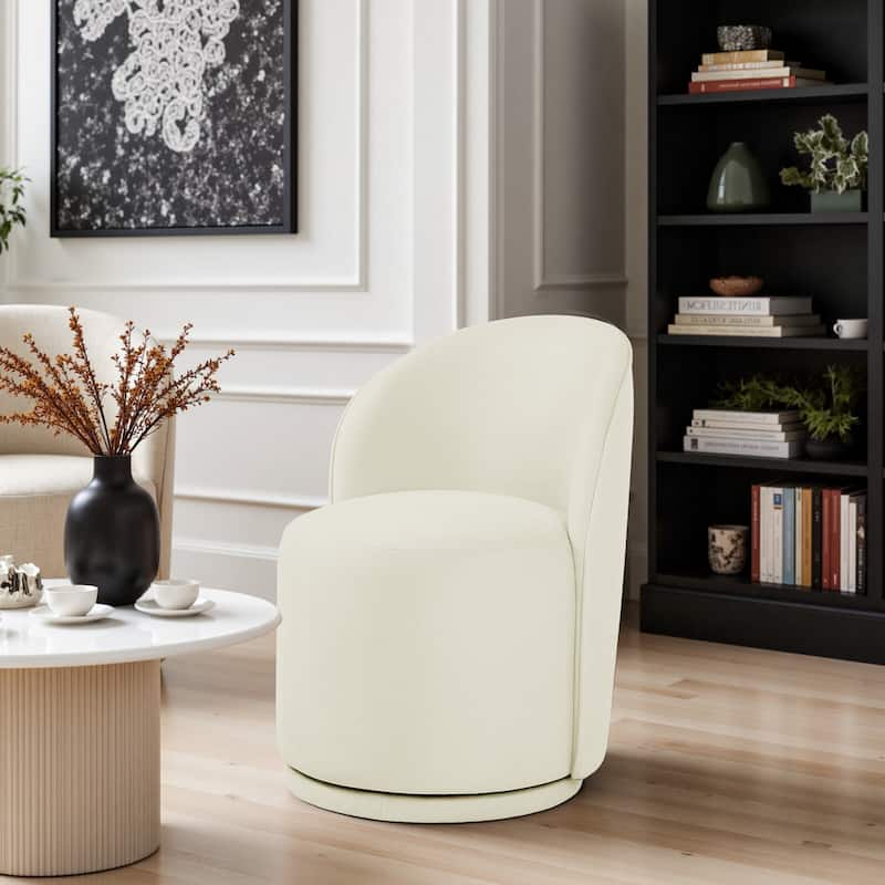 Modern Armless 360-Degree Swivel Dining Chair Barrel Chair