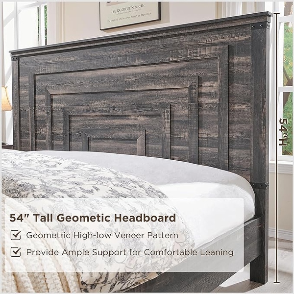 Double bed frame with tall headboard top