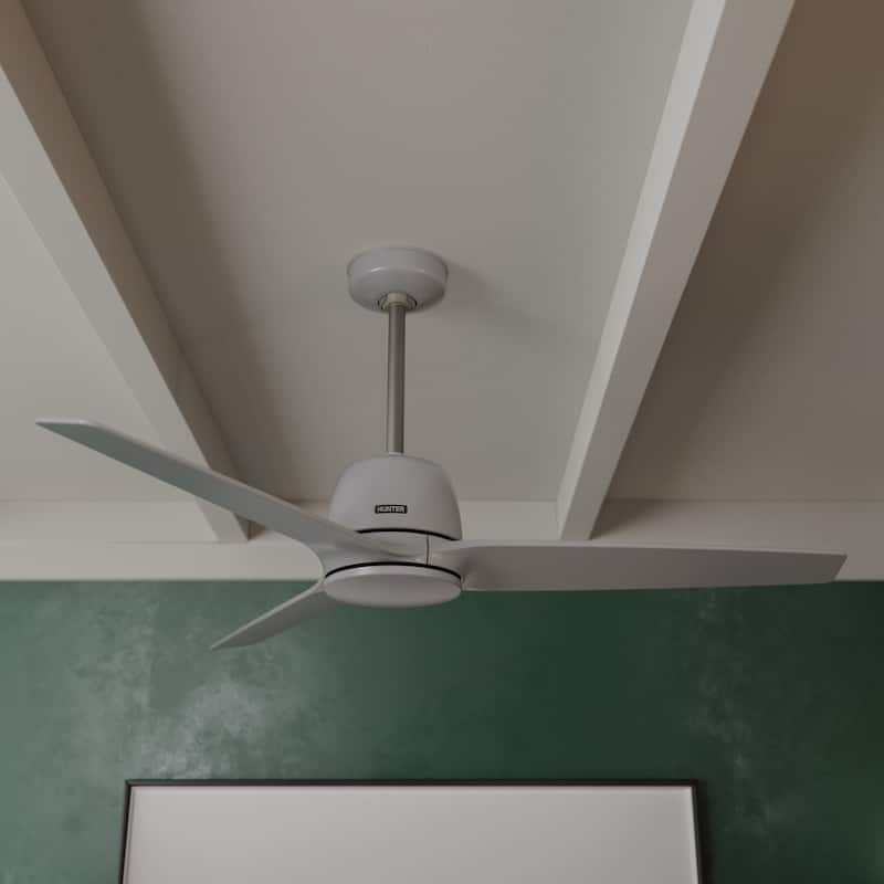Hunter + Jasmine Roth 52" Malden Ceiling Fan and Handheld Remote - Contemporary, Modern - Designer! - Dove Grey