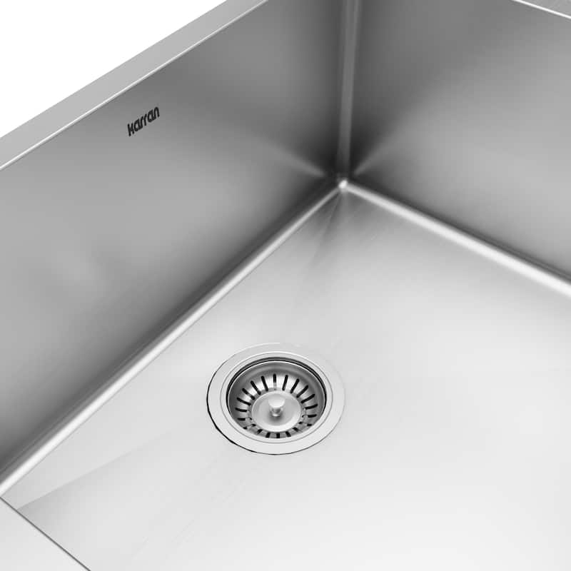 Karran 23" Undermount Single Bowl Stainless Steel Kitchen Sink Kit