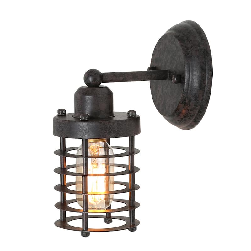 Carbon Loft Hardwick Mini Wall Lights Rust Wall Sconce Industrial Sconces Wall Lighting - W5"x H9.4"x E6.7"