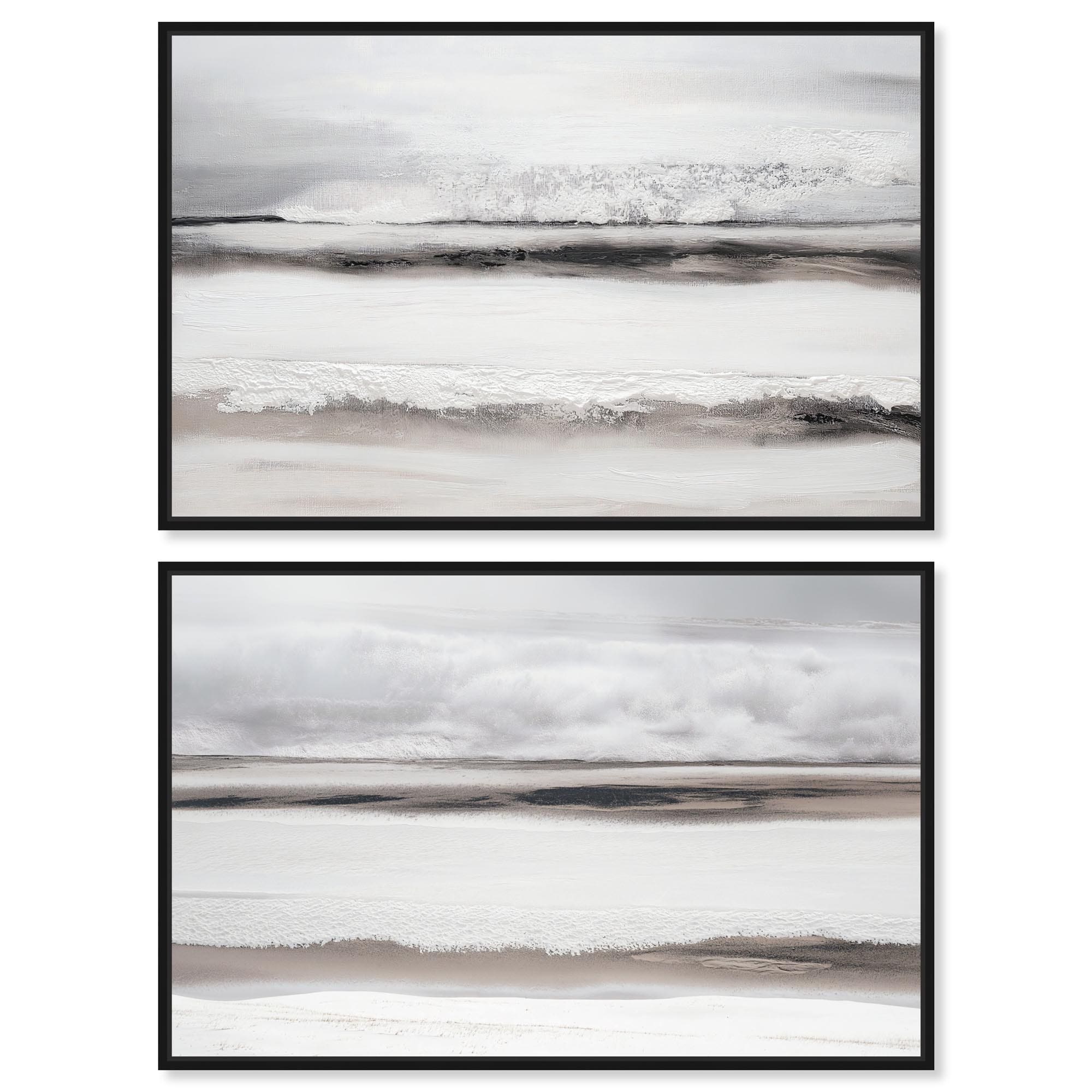 Neutral Luxe Abstract Harmony Room Art Set of 2 Canvas Print by Art Remedy