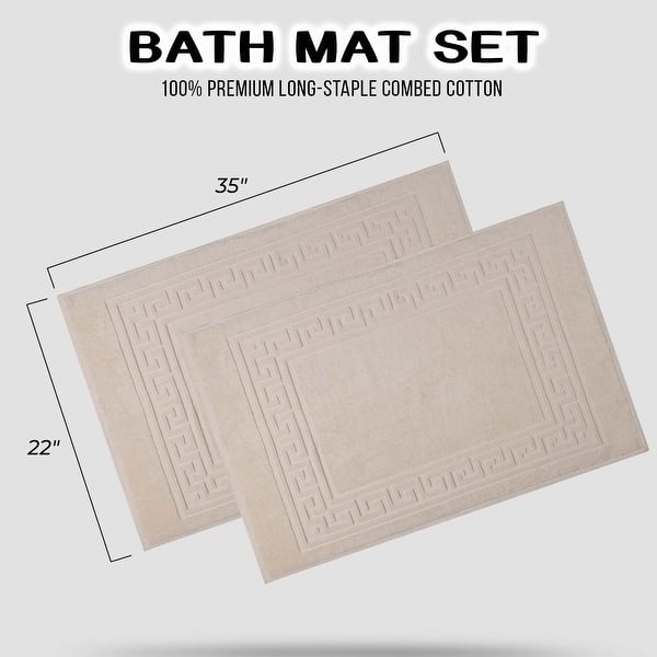 dimension image slide 0 of 15, Superior Plush & Absorbent 900 GSM Cotton Bath Mat - (Set of 2)