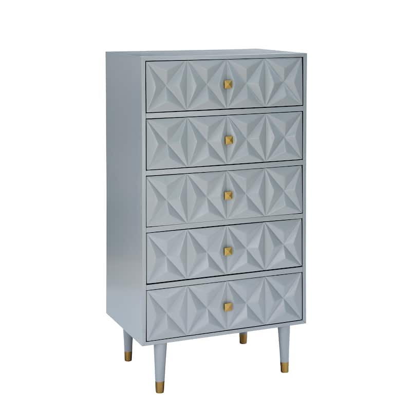 Bea Five Drawer Geo Dresser Chest