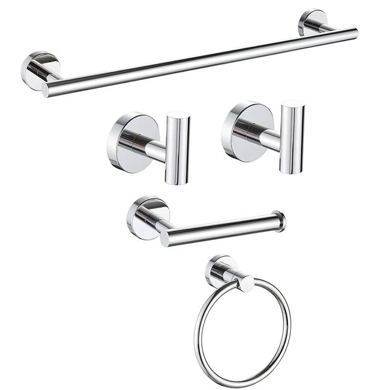 5-Piece Bath Hardware Set Towel Bar Towel Holder Set in Stainless Steel
