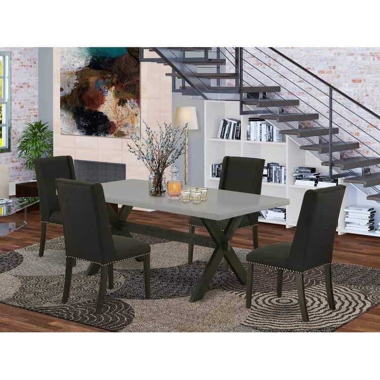 5-Piece Rectangular Dinette Set - Dining Table with 4 Kitchen Chairs - 72
