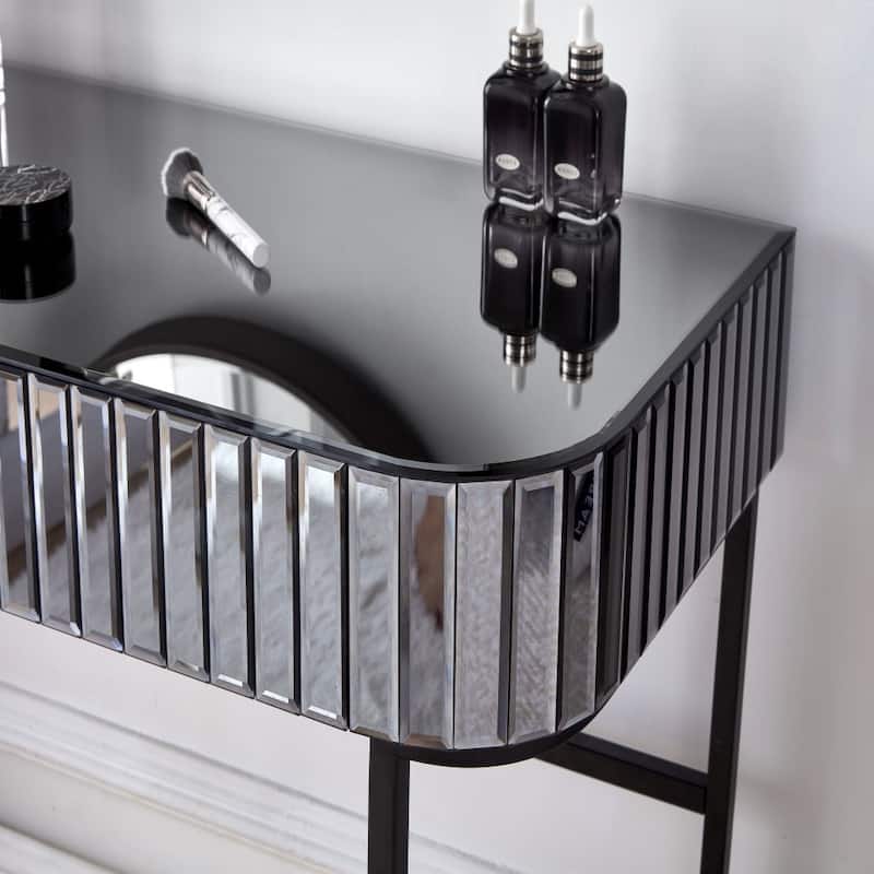 39" Modern Makeup Vanity Table with Stainless Steel Base (Mirror not included)