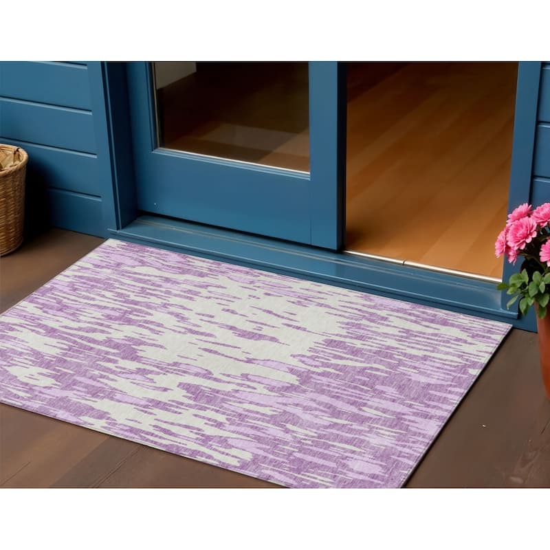 HomeRoots Abstract Transitional Rectangle Outdoor Rug - 3' x 5'