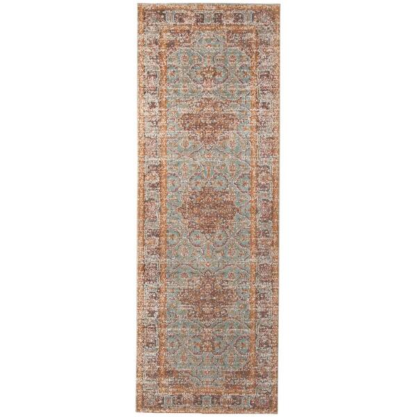 Ethereal Funi Vintage Bordered Sea Green Area Rug On Sale Overstock 23154795