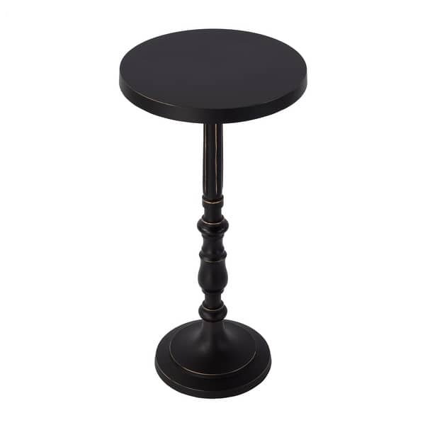 slide 2 of 4, Heidi 12 in. W Round All Metal Pedestal Base End Table Bronze