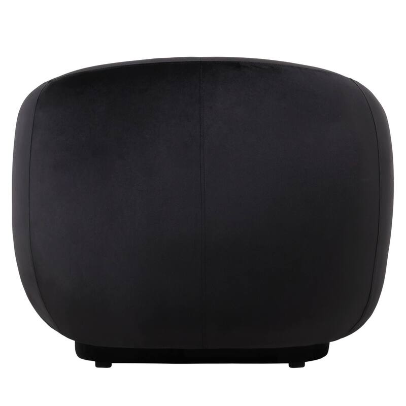 Faze Mid-Century Velvet Barrel Accent Chair with Solid Wood Frame, Plush Foam Cushion, No Assembly Required