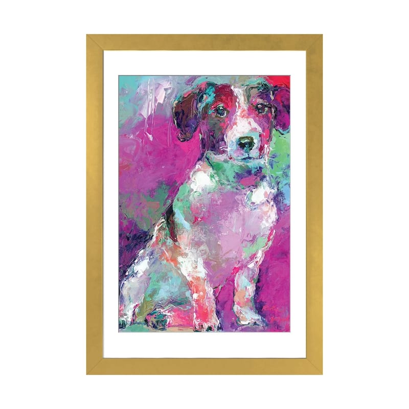 iCanvas "Russell Terrier" by Richard Wallich - Gold - 32x24x1