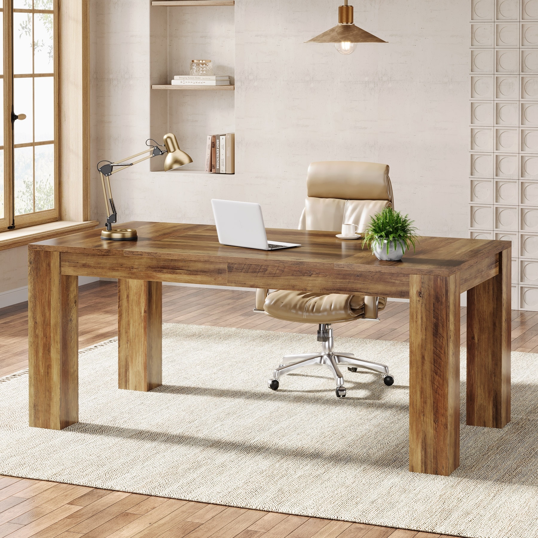 63 Inches Modern Executive Desk Large Office Computer Table