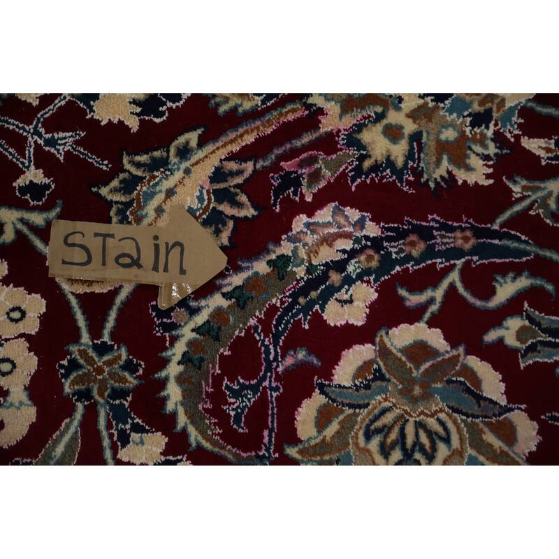 Hand Knotted Oriental 100% Wool Carpet Traditional Floral Red Nain Area Rug - 19' 0'' X 12' 10''