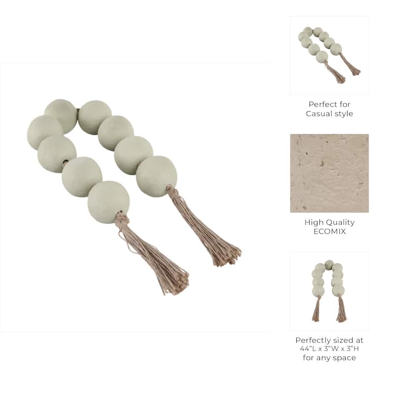 Pottery Woven Beads with Natural Materials and Artisan Craftsmanship