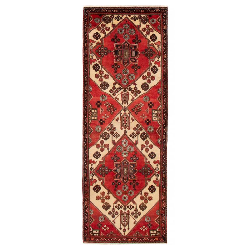 ECARPETGALLERY Hand-knotted Anadol Red Wool Rug - 3'5 x 9'7 - Red - 3'5 x 9'7