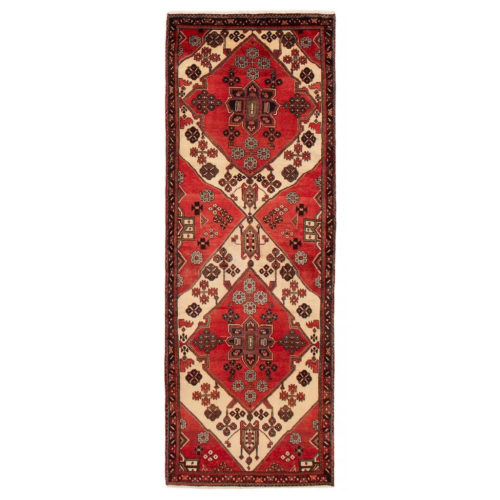 ECARPETGALLERY Hand-knotted Anadol Red Wool Rug - 3'5 x 9'7