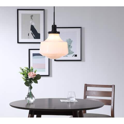 Klyli 11-inch 1-light Frosted Glass Hanging Pendant