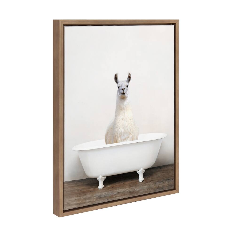 Kate and Laurel Sylvie Animal Tub Color Framed Canvas by Amy Peterson