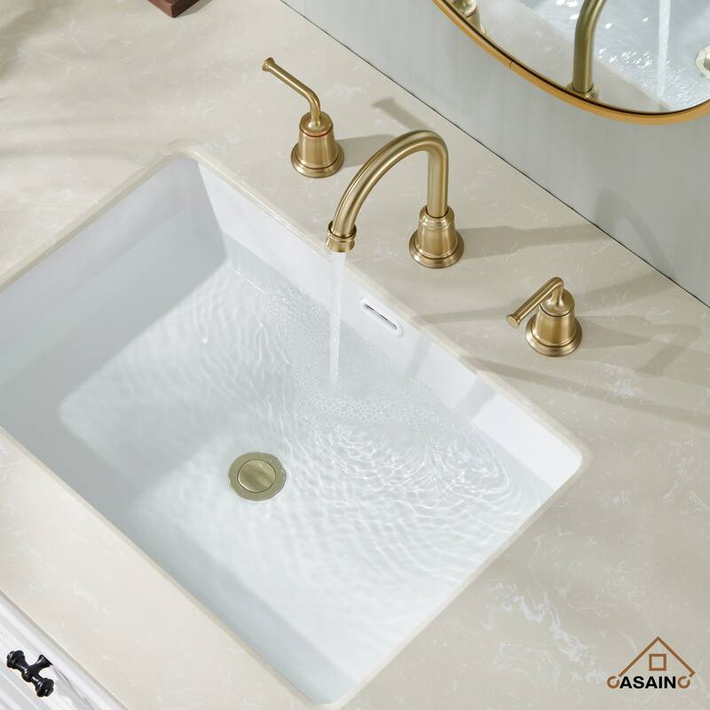 8 in. Widespread Double Handle Bathroom Faucet with Drain Kit Included