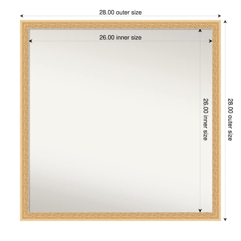 Bethany Non-Beveled Wood Framed Wall Mirror - 28 x 28 in - Bethany Gold
