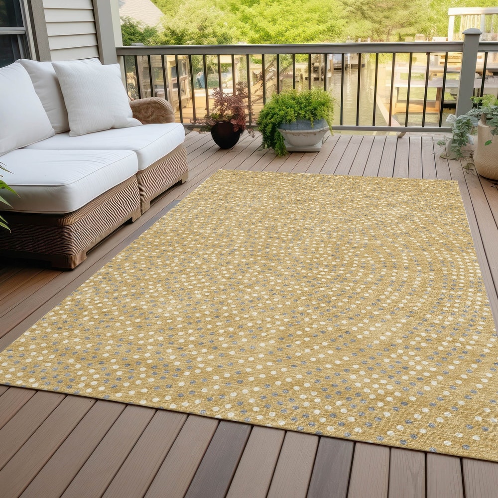 Machine Washable Indoor/ Outdoor Modern Dotty Chantille Rug