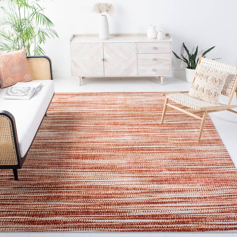 SAFAVIEH Lagoon Laraine Stripe Rug - 6'7" Square - Gold/Ivory