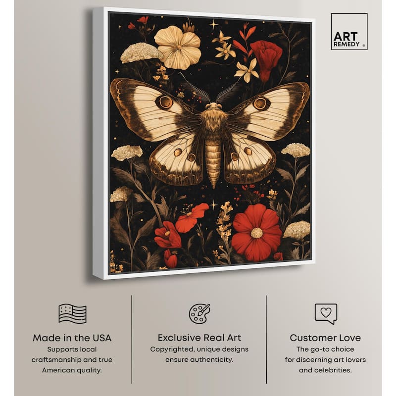 Flying Moth Canvas by Art Remedy