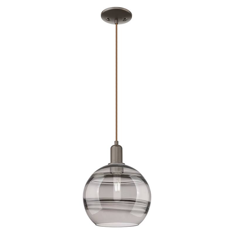 Innovations Lighting Endless Possibilities Arcadia - Rochester - 1 Light 10" Cord Hung Mini Pendant - Oil Rubbed Bronze/Light Smoke