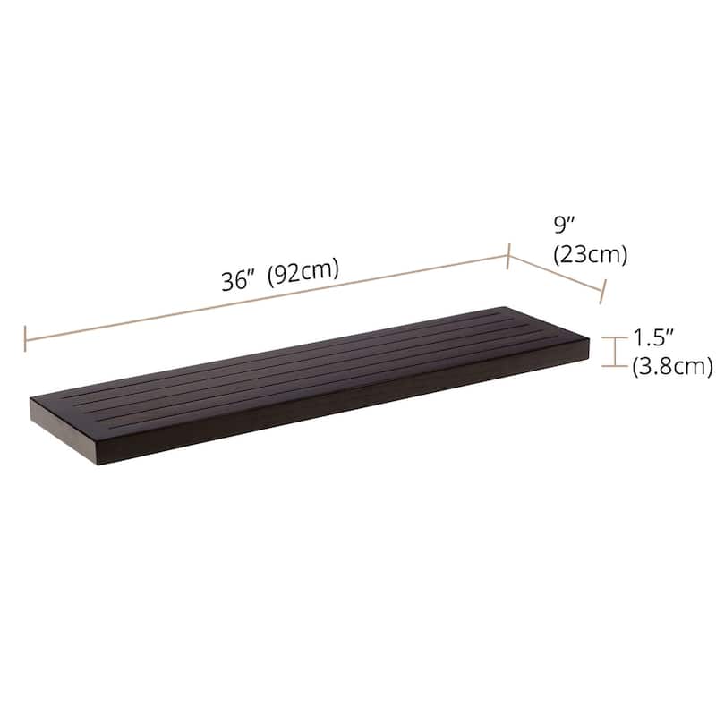 Moa Floating Teak Wall Shelf