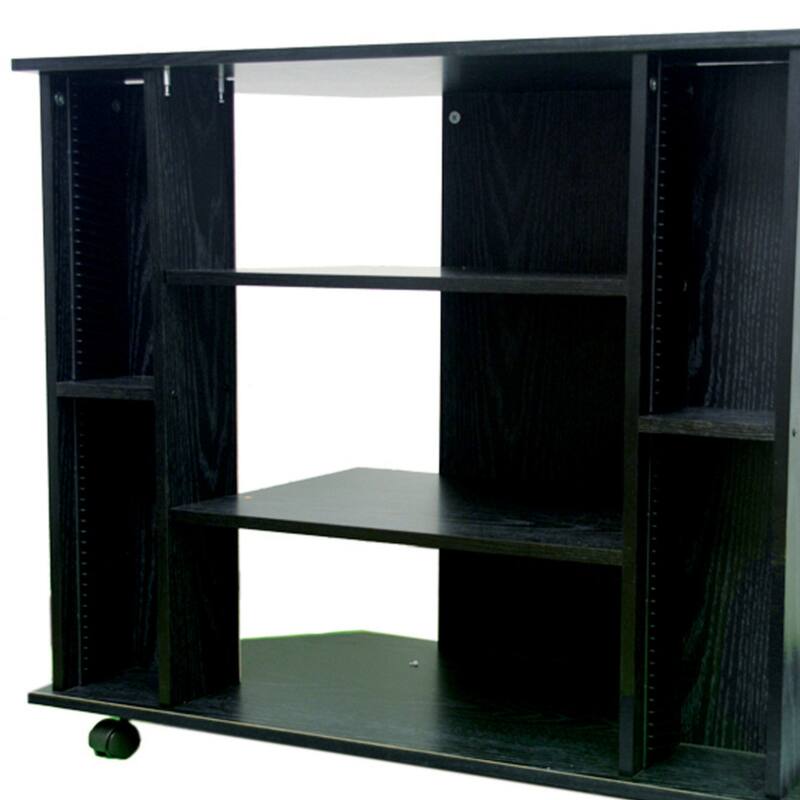 35" x 30" Wooden TV Stand, Black finish - Black