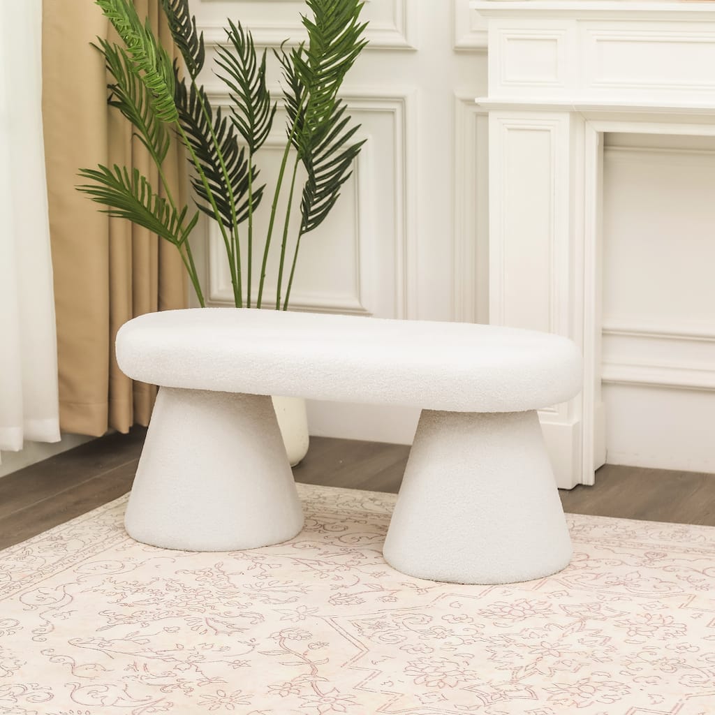Adeco 39 Inches Long Soft Ottoman Bench for Living Room Bedroom
