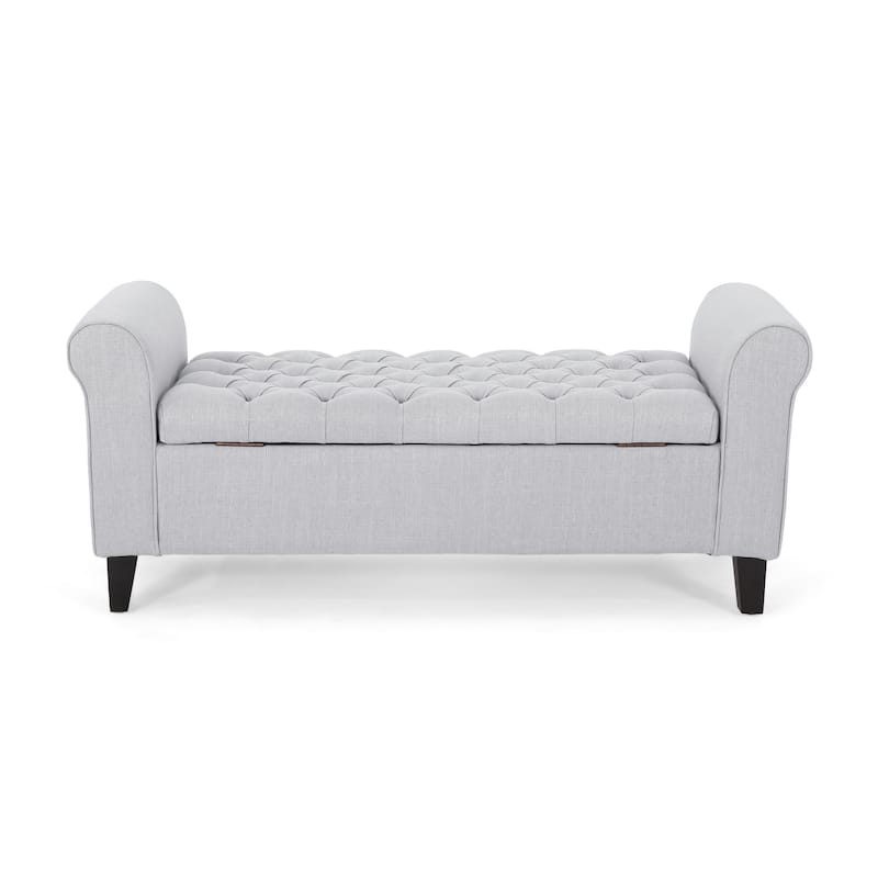 Christopher Knight Home Keiko Contemporary Rolled Arm Fabric Storage Ottoman Bench - 50.00" L x 19.50" W x 20.50" H