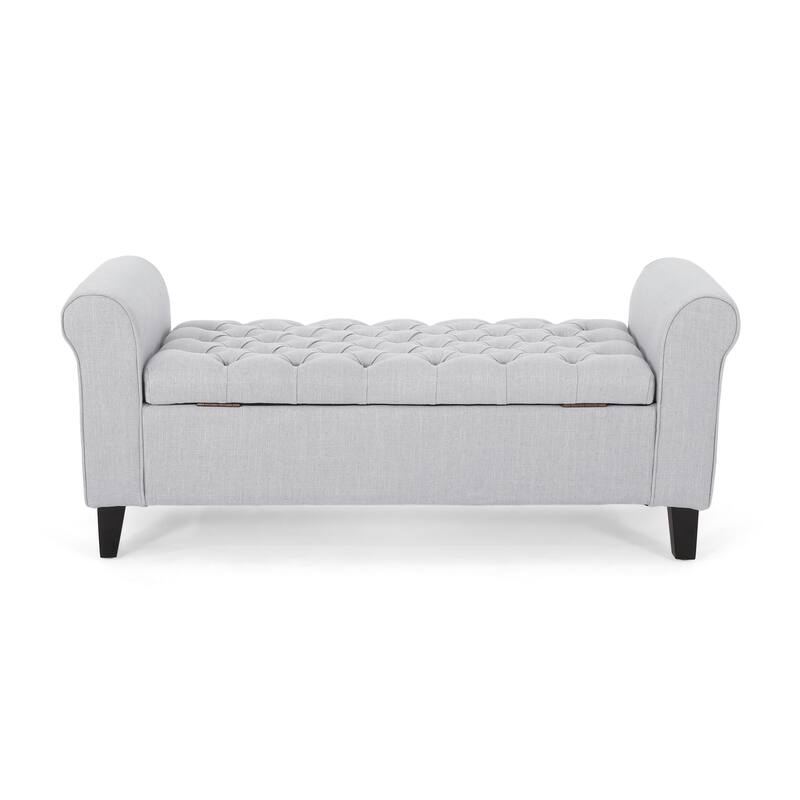Keiko Contemporary Rolled Arm Fabric Storage Ottoman Bench by Christopher Knight Home - 50.00" L x 19.50" W x 20.50" H