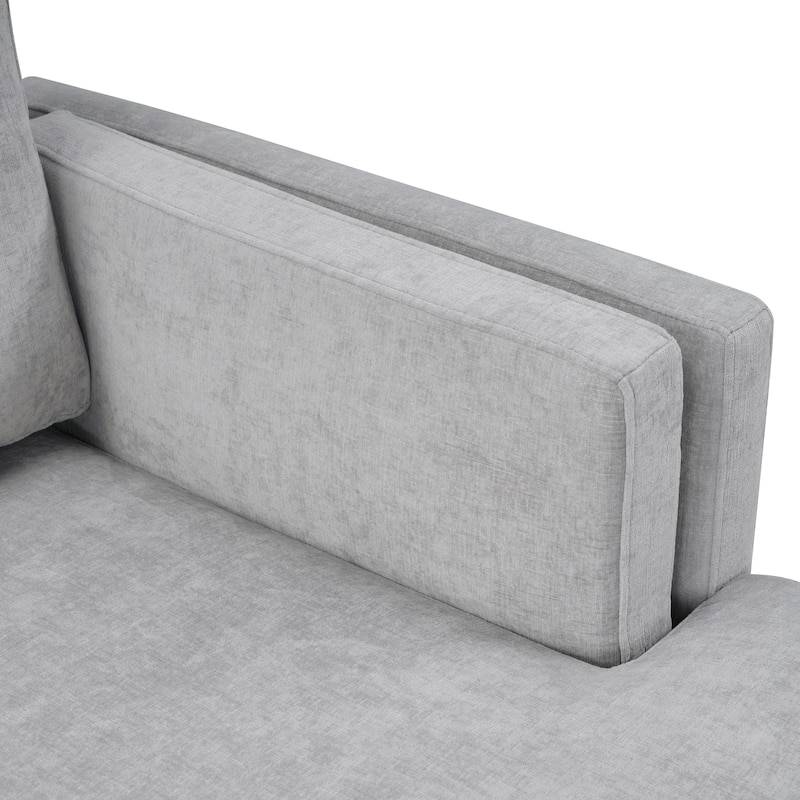 Christopher Knight Home - Alora Modern Upholstered Chaise Lounge Sofa Bed with Dual-Layer Armrests and Flexible Layout Design
