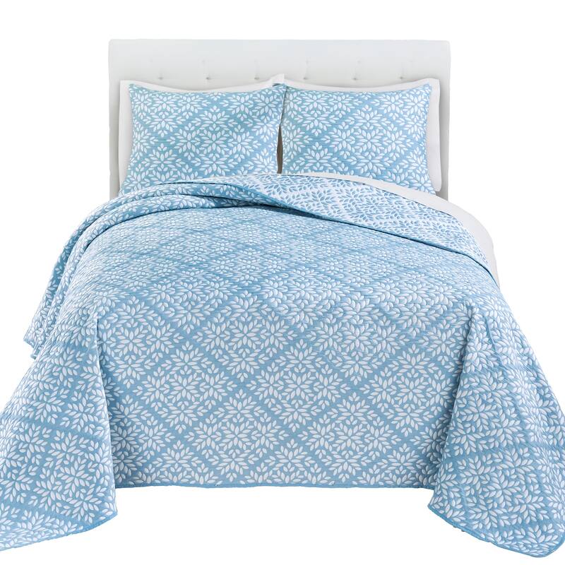 Reversible Textured Woven Jacquard Pattern Bedspread